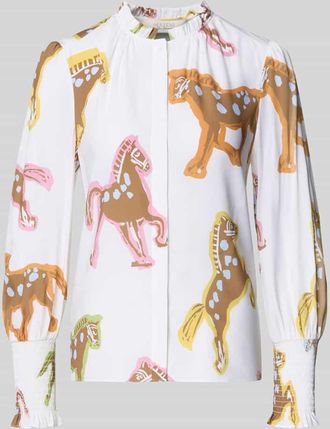 Herzen&rsquo;s Angelegenheit Bluse mit R&uuml;schen und Smok-Details in Offwhite, Gr&ouml;&szlig;e 38