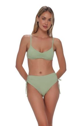Swim Systems Malia High Waist Bikini Swim Bottoms in Aloe Lurex at Nordstrom, Size X-Small