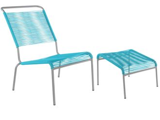 Schubiger M&ouml;bel Spaghetti-Lounger-Hochlehner + Hocker S&auml;ntis