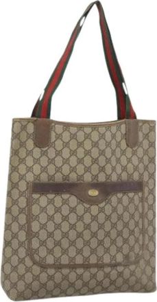 Gucci Pre-owned Vintage Tote Bag - Dames - Vintage Shopper - Beige - ONE Size - Leer - Vintage