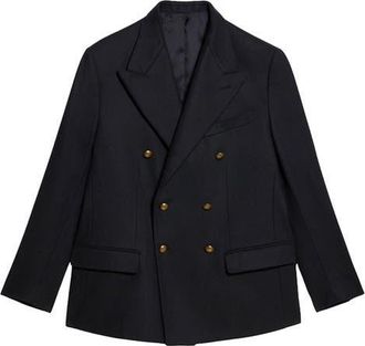 Fortela Double-Breasted Concord Wool Jacket in Blue at Nordstrom, Size 46 Eu
