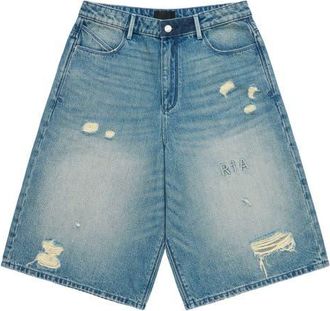 Rta Gustavo Oversize Denim Bermuda Shorts in Golden Indigo at Nordstrom, Size 32