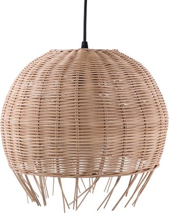 Beliani Beliani - L&aacute;mpara Colgante En Forma De C&uacute;pula De Rat&aacute;n Natural Boho Ecl&eacute;ctico Drino