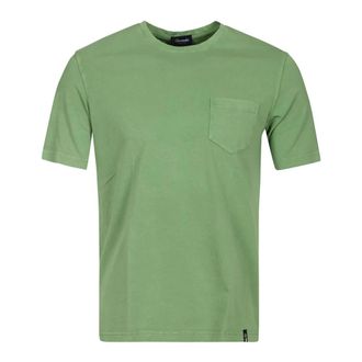 Drumohr Tops, Heren, Groen, S, Katoen, Groen Katoenen T-shirt met Borstzak