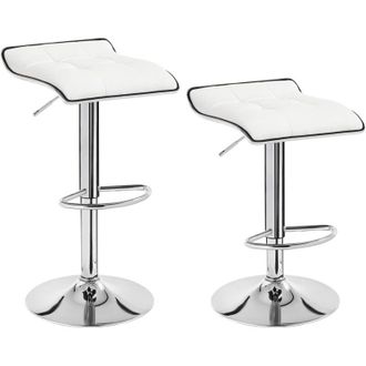 Woltu Set di 2 Sgabelli da Bar in PU Bianco