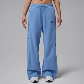 Nike Jordan Womens Jordan Flight Fleece French Terry Snap Pants in Blue | IM6983-484