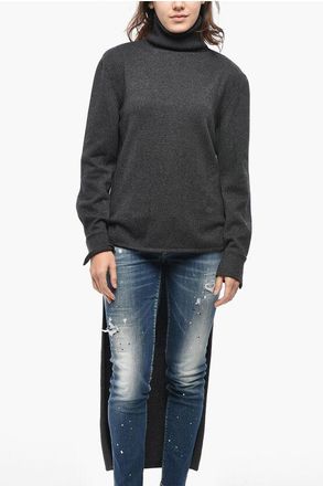 Givenchy Turtleneck Wool Blend Sweater with Asymmetric Design size S