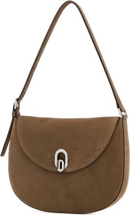 Savette Womens Tondo Shoulder Bag Taupe Suede