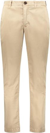 Moorer Slim Fit Katoenen Broek - Heren - Chinos - Beige - L - Katoen - Broeken
