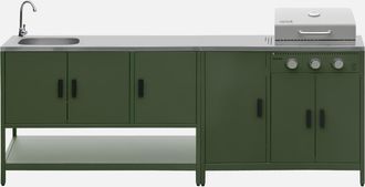 Sweeek Cucina Da Esterno Modulare Con Barbecue A Gas, 3 Bruciatori, 5 Moduli