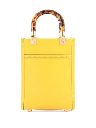 Fendi Sunshine Shopper Tote Leather Mini crossbody bag - Geel
