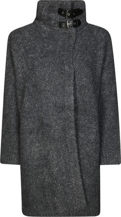 Liu Jo Textured Boucle Knit Coat With Classic Collar