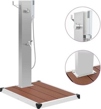 vidaXL Ducha De Jard&iacute;n Con Plato Acero Inoxidable Wpc Vidaxl