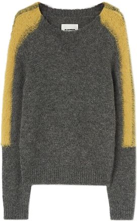 Jil Sander colour-block round-neck jumper - men - Virgin Wool/Alpaca/Polyamide - 52 - Grey