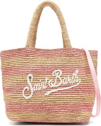 MC2 Saint Barth logo-embroidered beach bag - women - Raffia - OS - Neutrals
