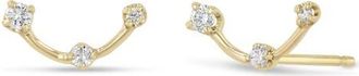 Zo&euml; Chicco 14K Gold Diamond Curved Stud Earrings in 14K Yellow Gold at Nordstrom