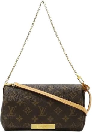 Louis Vuitton Tweedehands Canvas Louis Vuitton tassen - Dames - Vintage Schoudertas - Bruin - ONE Size - Vintage
