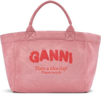 Ganni XXL Beach Resort Shopper in Parfait Pink at Nordstrom