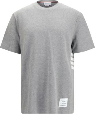 Thom Browne Het Katoenen T-Shirt - Heren - T-shirts - Grijs - XL - Katoen - Tops