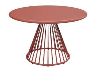 Vente-Unique Mesa de jard&iacute;n D.120 cm de metal - Terracotta - BIRMOS de MYLIA