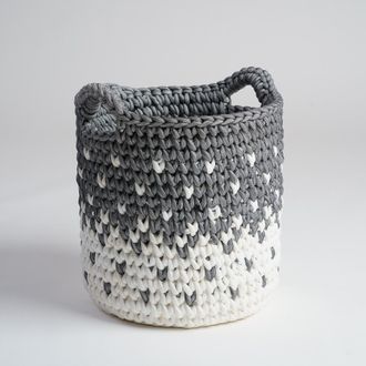 Wanda Collection Cesta De Cuerda Gris Y Blanco S Elly