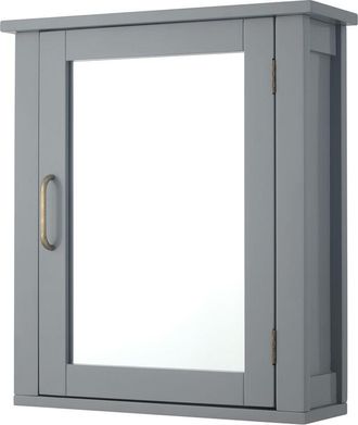 Teamson Home Teamson Home - Mobili da bagno in legno Armadietto dei medicinali a specchio con ripiano regolabile Grigio EHF-F0021