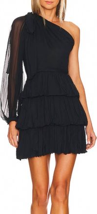 Ulla Johnson Leah One-Shoulder Mini Dress In Midnight