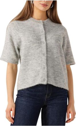 Selected Lichtgrijze Gebreide Vest - Dames - Vesten - Grijs - XS - Truien & Vesten