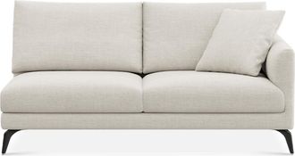 Castlery Lena Right Arm 2 Seater Sofa Customized, Performance Linen Weave Sand, Matte Black Legs, Spill Resistant, Removable Covers for Sofas by Castlery