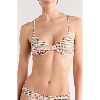 Volcom Crossed Path Wire Bikini Top in Pink Multi at Nordstrom Rack, Size Medium