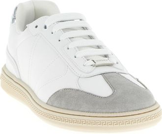 Versace Mens White Calfskin Low Top Sneakers