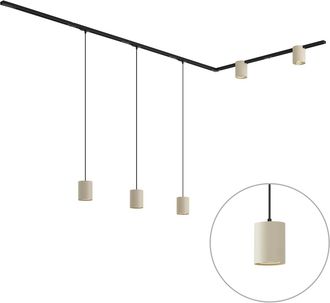 QAZQA Qazqa Sistema De Iluminaci&oacute;n De Riel Moderno Negro Con 3 Luces