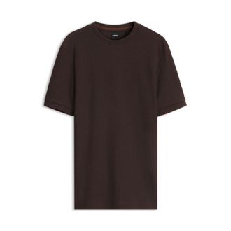 BOSS Cotton T-shirt with geometric texture