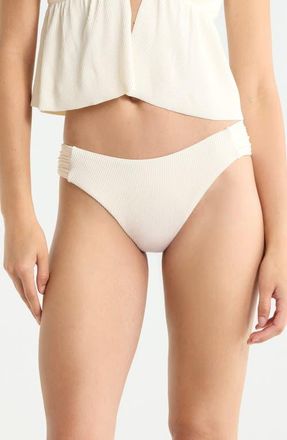Sanctuary Side Tab Hipster Bikini Bottoms in Cream at Nordstrom, Size X-Large