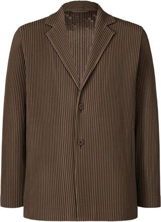 Issey Miyake Tailored Pleats 1 Jas - Heren - Blazers - Bruin - S - Polyester - Jassen