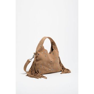 Bimba & Lola Small Paper Suede Handbag in Natural at Nordstrom