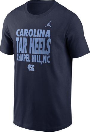 Nike Jordan Mens North Carolina Sideline Slogan Jordan Brand Dri-FIT College Long-Sleeve T-Shirt in Blue | 0JET41SNCN-H2B