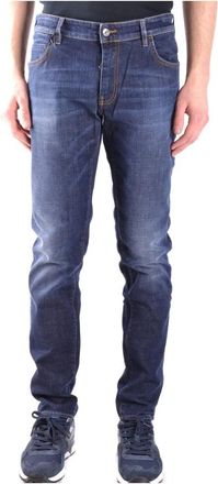 Paolo Pecora Heren Blauwe Jeans Herfst/Winter Stijl - Heren - Slim Fit Jeans - Blauw - W31 - Katoen - Jeans