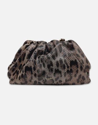 Nooki Design Womens LUCINDA CLUTCH BAG-SNAKE - Brown - Size: ONE
