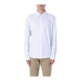 HUGO BOSS Formal Shirts, male, Blue, S, Geometric Pattern Dress Shirt