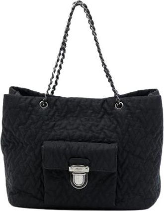 Prada Pre-owned Quilted Nylon Satchel - Dames - Vintage Shopper - Zwart - ONE Size - Nylon - Vintage