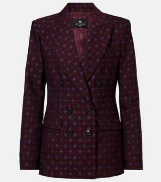 Etro Floral wool and cotton jacquard blazer
