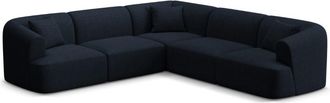 Cosmopolitan Design Sof&aacute; esquinero sim&eacute;trico 6 plazas tejido estructural azul regio