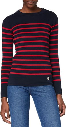 Armor Lux Armor Lux Womens Pull Marin groix Héritage Femme Jumper Not Applicable, Multicolour (Ii9 Rich Navy/Braise Ii9), 8 (Manufacturer Size: 0)