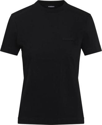 Jacquemus The Gros Grain T-shirt met korte mouwen - Dames - T-shirts - Zwart - XS - Katoen - Tops