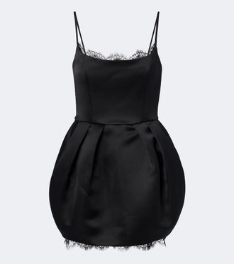 Blumarine Lace-trimmed duchesse minidress