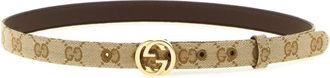 Gucci Beige GG Logo Formal Belt