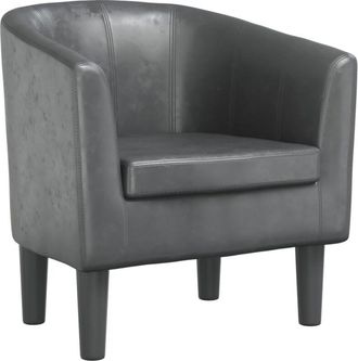 vidaXL Vidaxl - Sillón cuero sintético gris