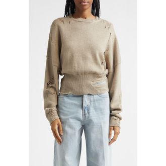 Haikure Marcy Ripped Wool & Cotton Sweater in Doeskin at Nordstrom, Size X-Small
