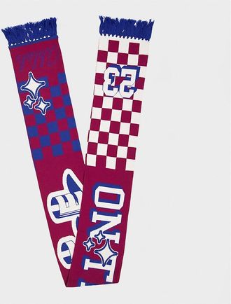 Off-white Mens Lettering Checkerboard Oblong Scarf - Red - Size: ONE size